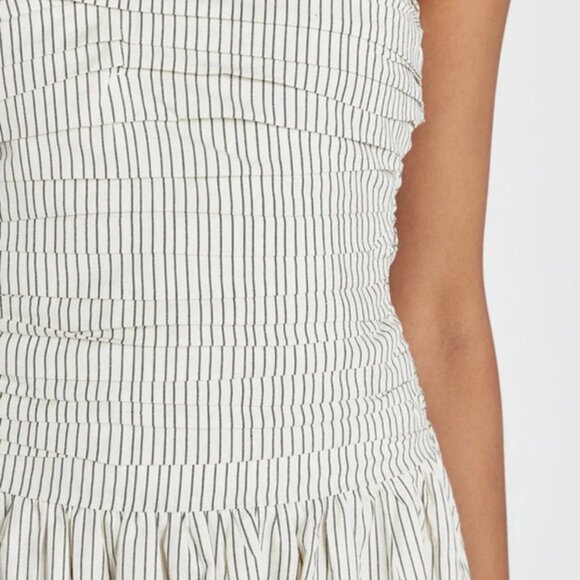 Dissh Ayla Cream Stripe Midi Dress Women’s Size 8 Cotton Summer Coastal Europe - Picture 5 of 15